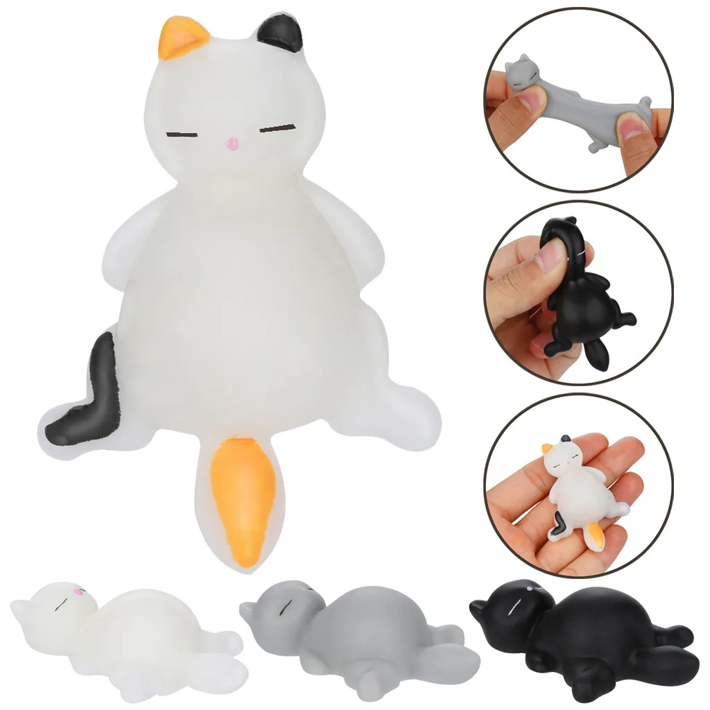 

Stress Reliever Practical Jokes Toys Squishyies Mochi Lazy Cat Kitty Squeeze Healing Fun Stress Reliever Toys Gifts #K5