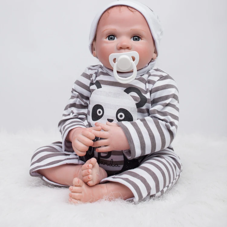 Reborn Baby Doll Soft Silicone vinyl 22inch 55cm Lovely Lifelike Cute Baby Boy Girl Toy bebe gift reborn realista