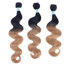 Ombre synthetic body wave bundles hair extension 3 pieces per lot 210g for one head hair weaving for afro women Ombre synthetic body wave bundles hair extension 3 pieces per lot 210g for one head hair weaving for afro women