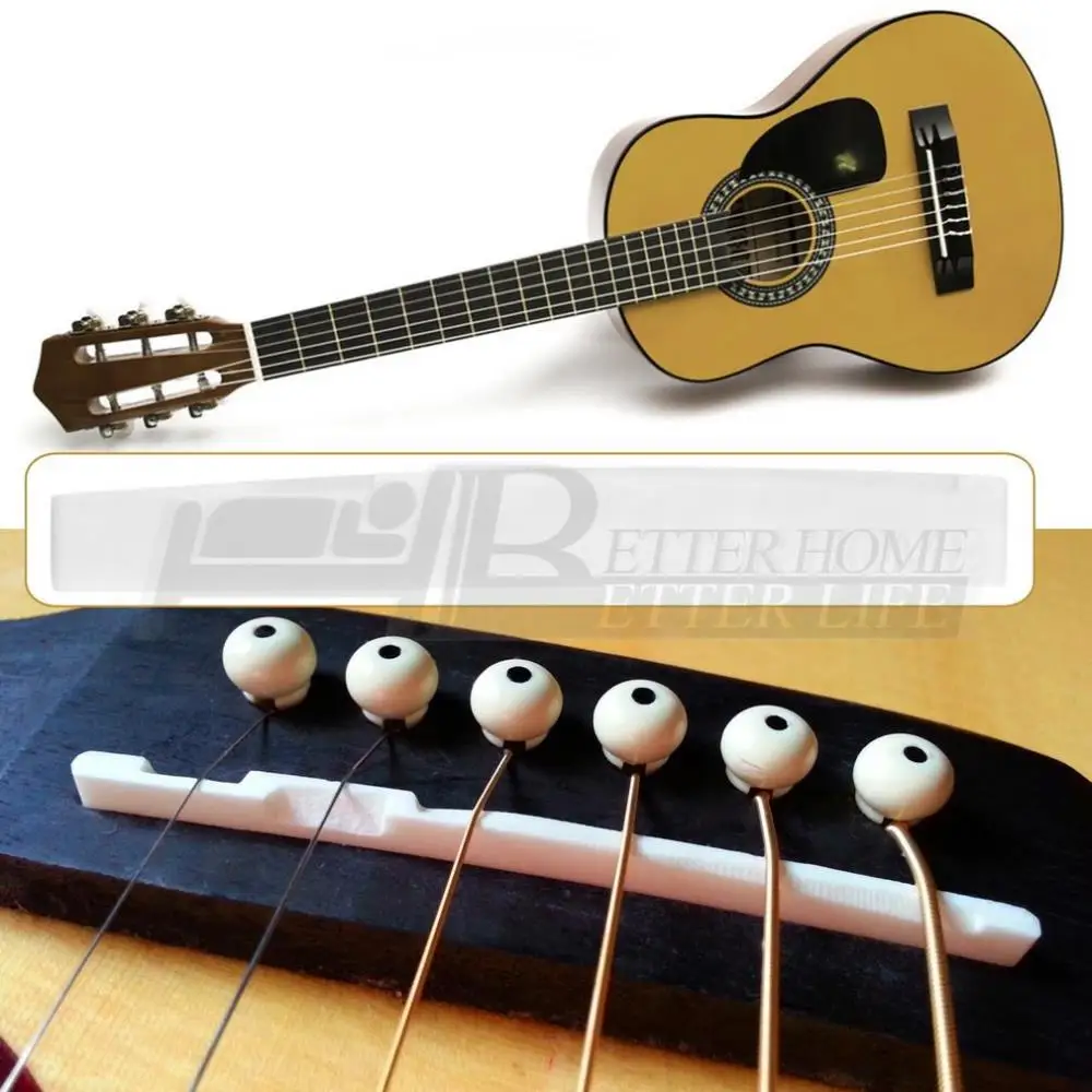 

New Arrival Buffalo Bone Bridge Saddle Replacement Guitar Parts For 6 String Acoustic Guitar