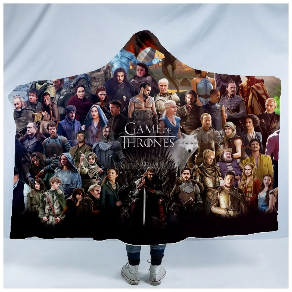 Plstar Cosmos Game of Thrones Blanket Hooded Blanket 3D full print
