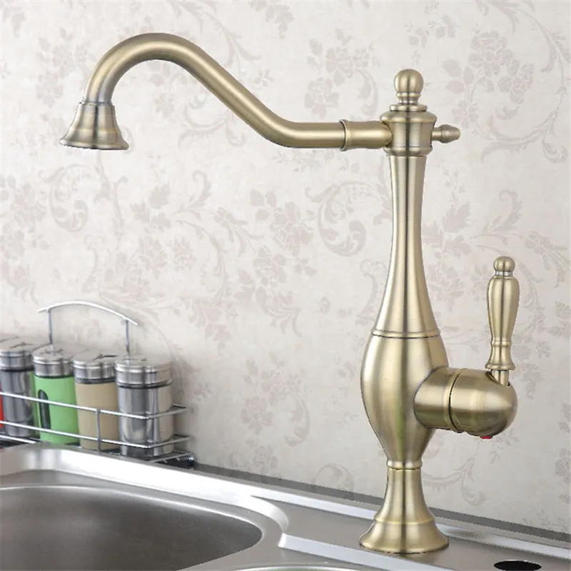 

LIUYUE Kitchen Faucet Antique/Black Pot Type Design Brass Faucet Delicacy Tall Kitchen Faucet 360 Degree Rotation Sink Mixer Tap