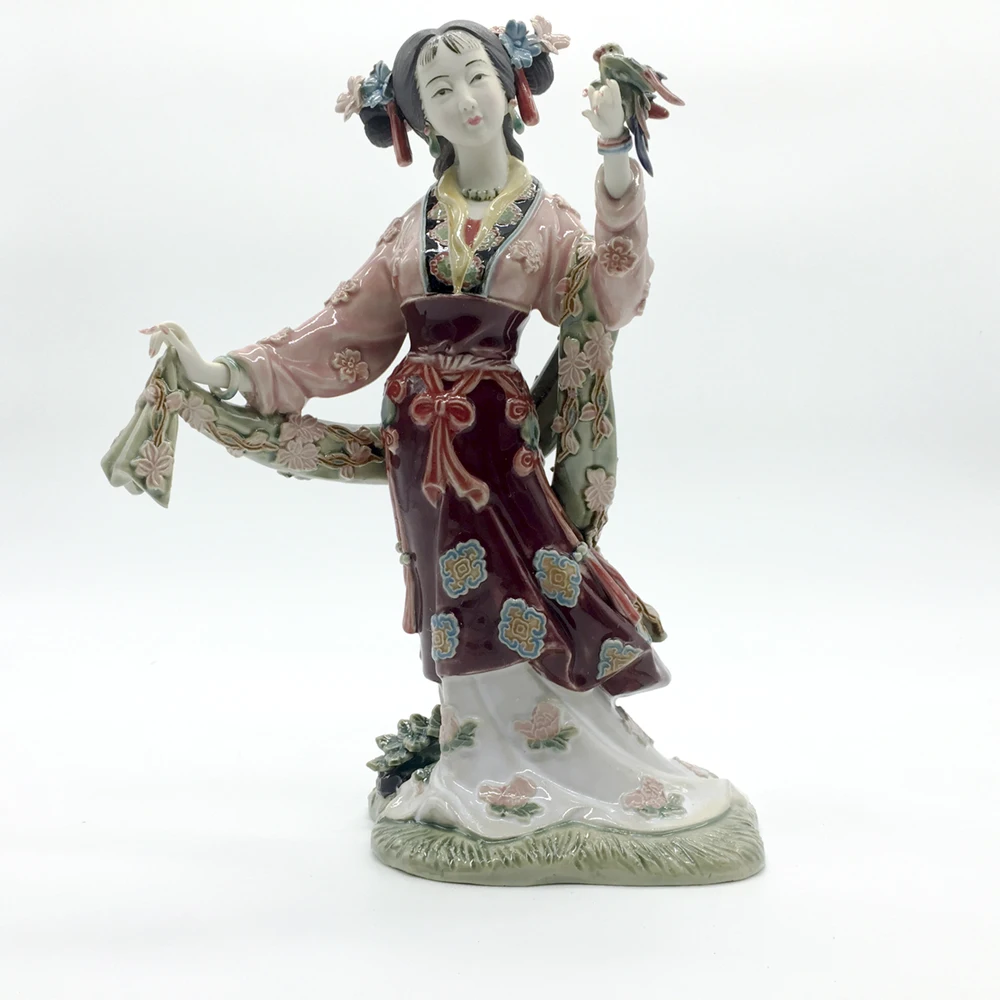 Painted Porcelain Figurine Statue Art Collectible Ceramic ...