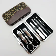 Портативный 7 шт./компл. маникюрный комплект для стрижки ногтей набор инструментов для ухода за ногтями педикюр ножницы пинцет нож ушной выбор утилита маникюрный набор