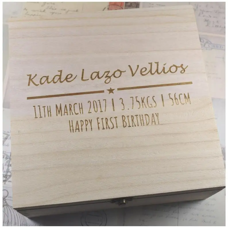 personalised baby keepsake box wooden