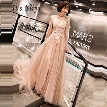 It's Yiya вечернее платье с длинным рукавом Robe De Soiree кружевное женское вечернее платье плюс размер с открытыми плечами Формальные платья E687