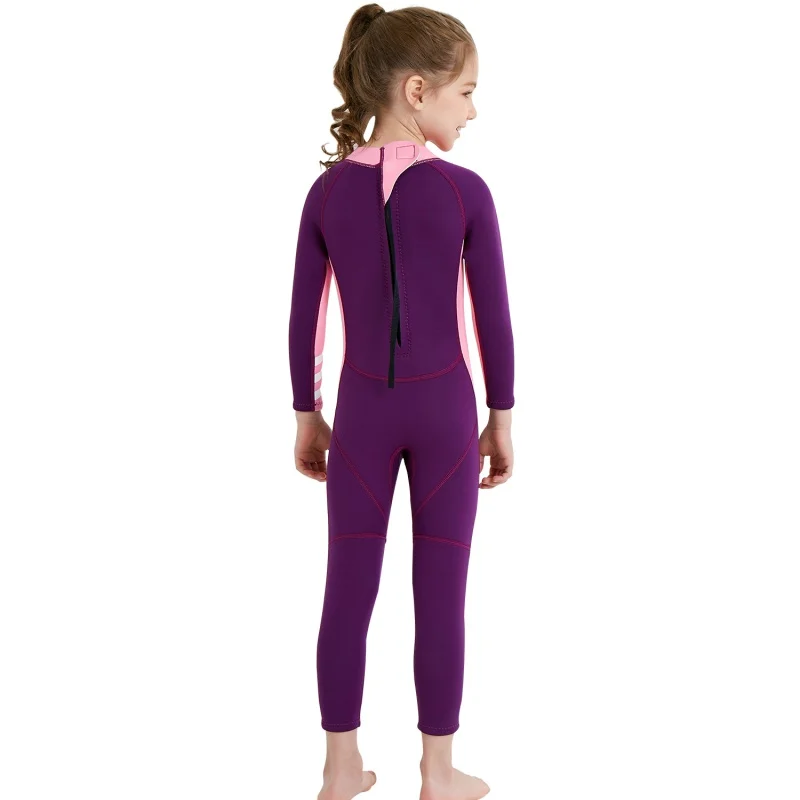 Детский костюм для дайвинга 2,5 мм неопреновый гидрокостюм для мальчиков и девочек, сохраняющий тепло цельный купальный костюм с длинными рукавами с защитой от УФ-излучения
