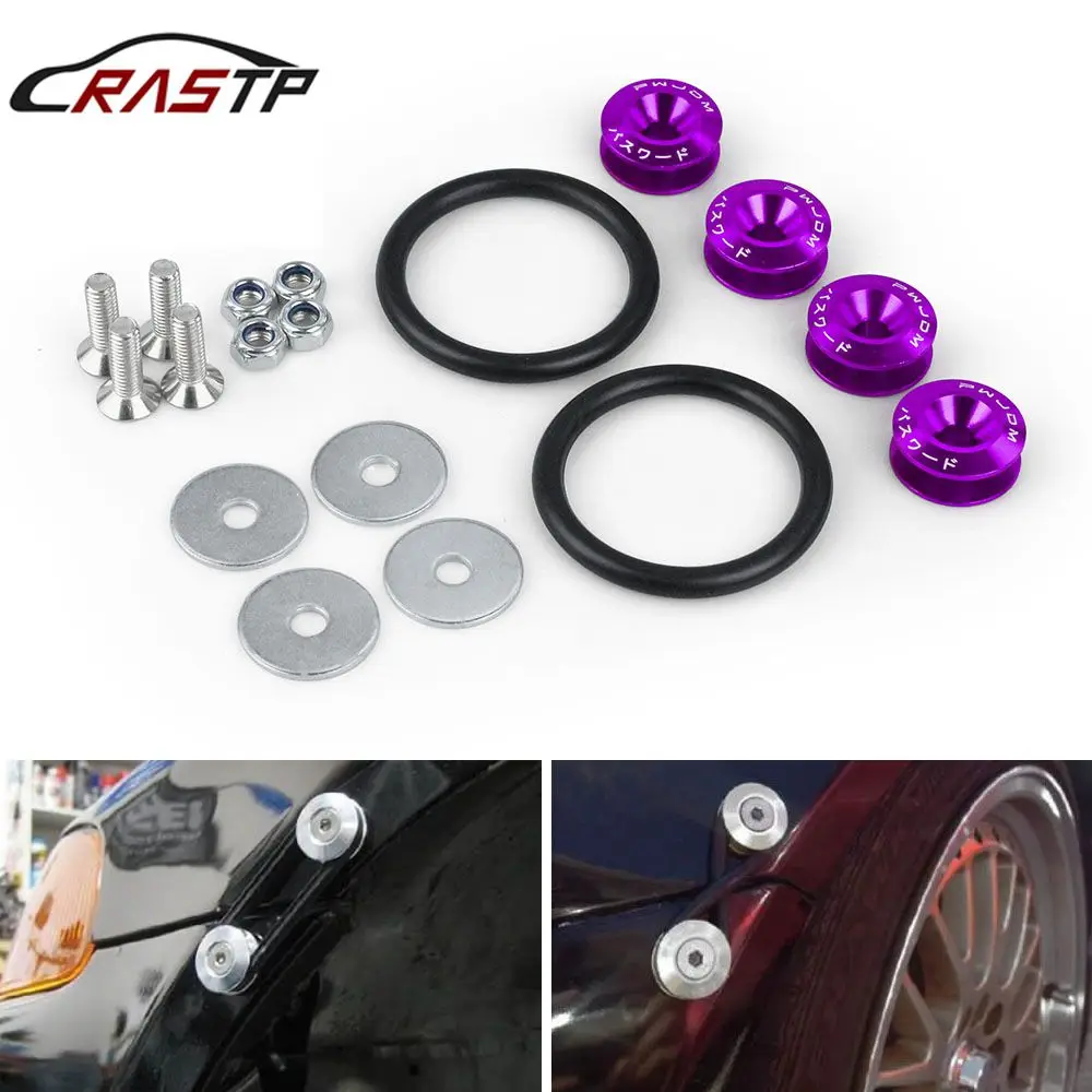 

RASTP-Car Styling JDM Quick Release Fastener Car Bumpers Trunk Fender Hatch Lids Kit Purple RS-QRF001