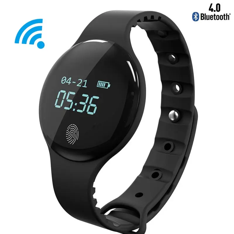

HATOSTEPED Smart Watch Sports Recorder Bluetooth Pedometer Bracelet Female Alarm Clock for IOS Android Pink Blue Black