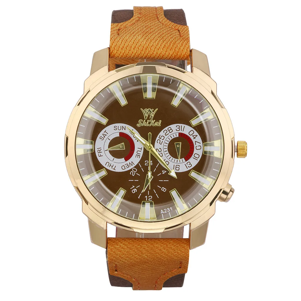 Роскошные мужские бизнес часы с большим циферблатом мода силикагель кварцевые часы с ремешком Мужские наручные вечерние украшения бизнес-Wat - Цвет: C