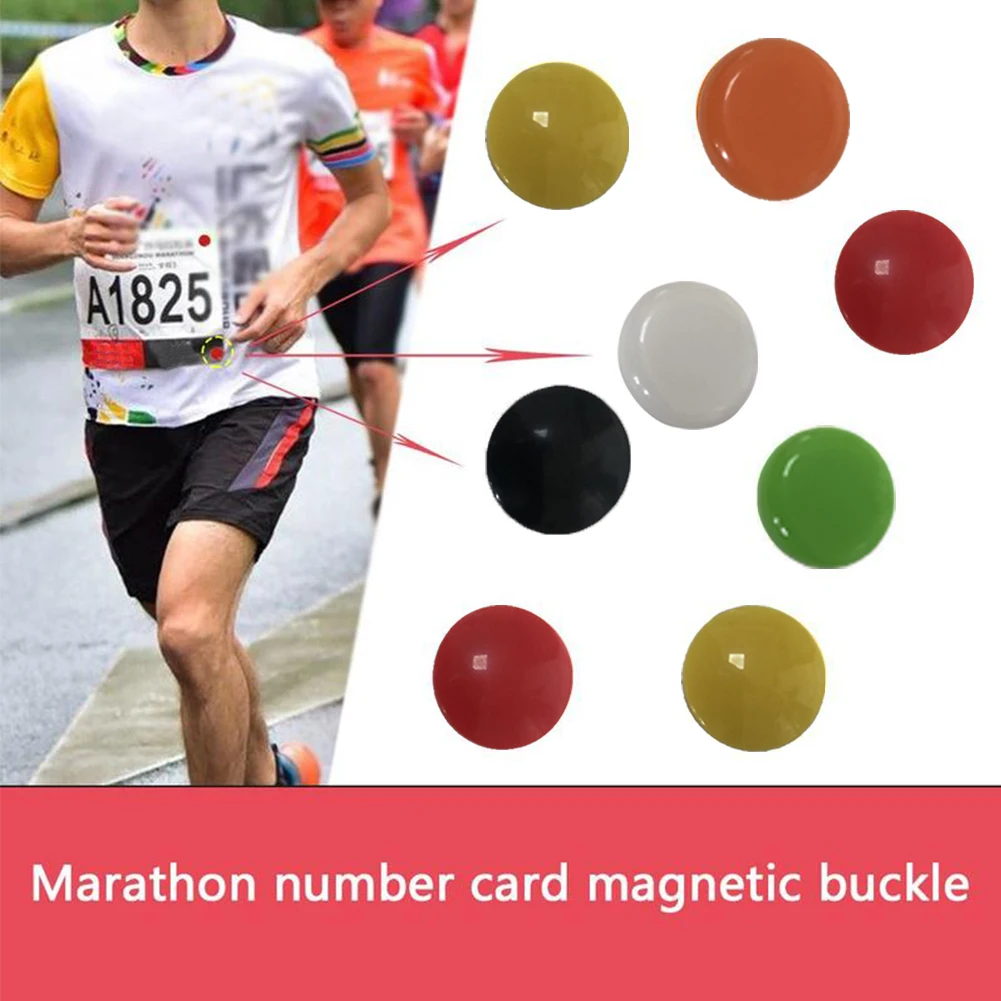 4Pcs Sports Number Belt Colorful Fixed Magnetic Triathlon Portable Fasteners Running Outdoor Clip Cloth Buckle Bag Bib