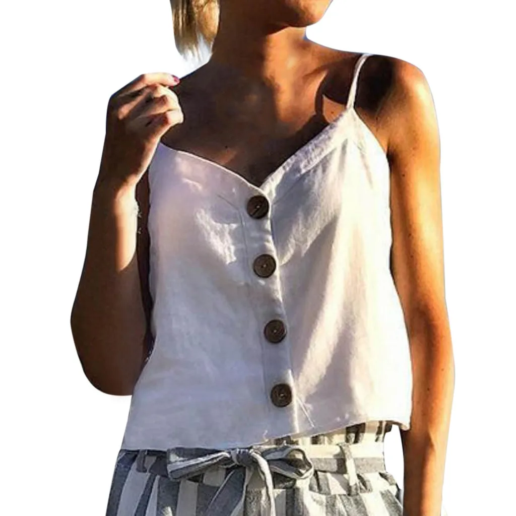 

Women's Summer Button Sling Tops Fashion Women's Camisole