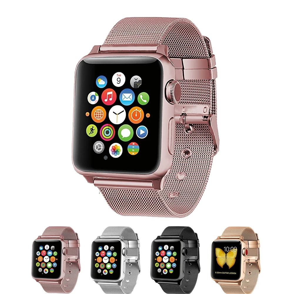 

luxury Milanese loop strap for apple watch band 3/2/1 42mm 38mm stainless steel metal bracelet watchband for iwatch wrist belt