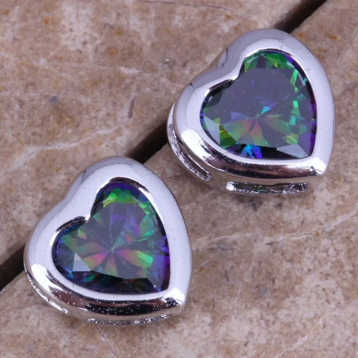 

Brilliant Rainbow Cubic Zirconia Silver Stud Earrings For Women S0463