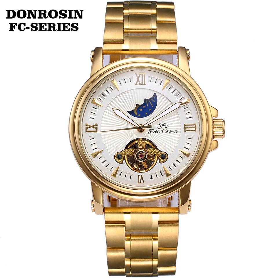 

Automatic Mechanical Watch Men Torbillon Skeleton Watches Silver Wristwatch Luxury Brand Men's Gold Watch Auto Self-winding