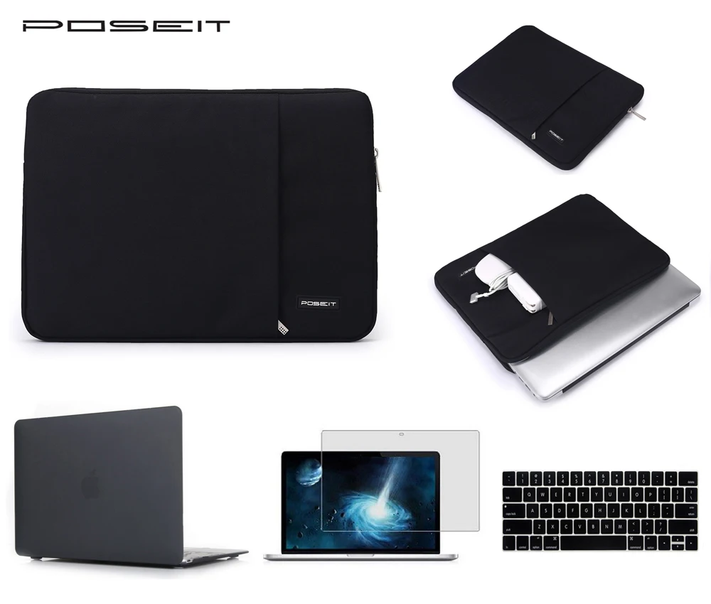 Защитная пленка для Apple macbook Pro Air Retina + чехол клавиатуры жесткий ноутбука 11 12 13 15