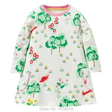 2018 nova Marca de Qualidade 100% Algodão Crianças Vestidos Das Meninas Do Bebê vestido de Manga Longa Crianças Roupas de Bebê Roupas de Menina Bebe Vestido menina