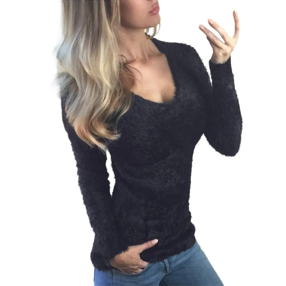 

Winter Women Sweaters Long Sleeve V Neck Solid Fashion Ladies Warm Casual Pullovers Elegant Women Autumn Sweaters Tops mujer