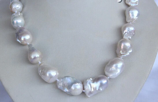 

FREE SHIPPING>>> RHJ0078 baroque white keshi reborn freshwater pearl necklace