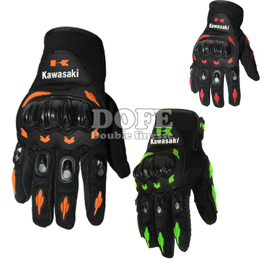 100%new Man Woman Guantes Motorcycle Gloves Moto Luva Motocicleta Motocross Guantes Gloves for Kawasaki Full Finger  M L XL XXL
