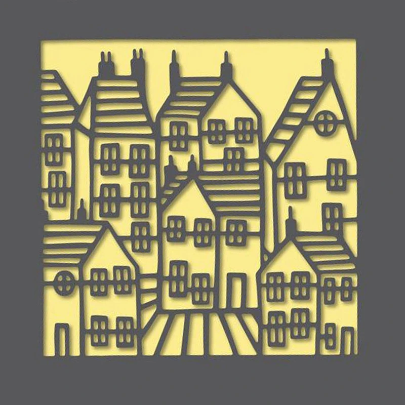 

Connect City Building Frame Metal Cutting Dies Stencils For DIY Scrapbooking Decoration Embossing Supplier Paper Craft Die Cut