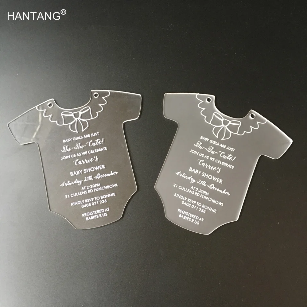Customized Baby Dress Shape Printing 145x145mm Frosted Clear Acrylic Customized Baby Dress Shape Printing 145x145mm Frosted Clear Acrylic