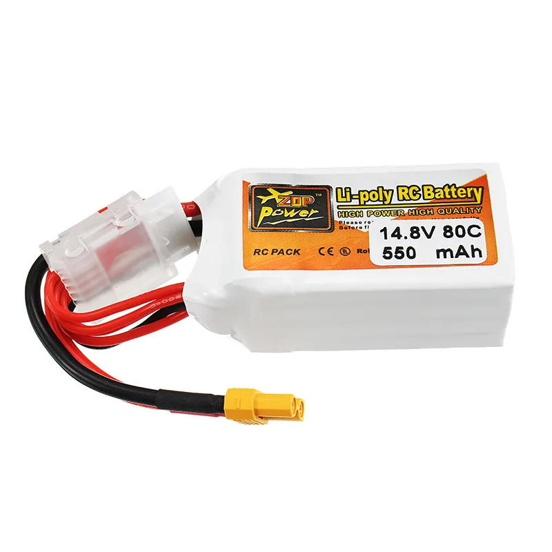 

ZOP Power 14.8V 550mAh 80C 4S Lipo Battery Rechargeable XT30 Plug Connector For RC Racing Drone Quadcopter Helicopter Spare Part