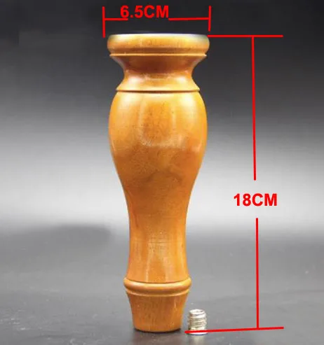 4 шт./лот высота: 18x6.5 см одноцветное Деревянная мебель стопы каучуковое дерево ТВ кабинет Чай ножки стола