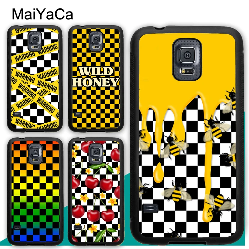 

MaiYaCa Plaid Checked Checkered CHECKERBOARD Soft Phone Cases For Samsung S5 S6 S7 edge S8 S9 S10 Plus Lite Note 8 9 Back Cover