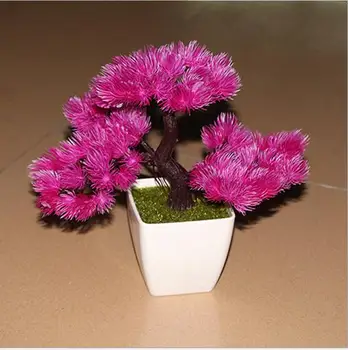 

Hot Sale Platic Artificial plant potted bonsai fake flower plant pine trees for wedding christmas home decoration