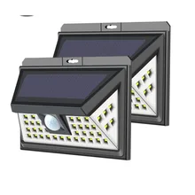 Водонепроницаемый светодиодный Солнечный настенный светильник 44 Светодиодный s Солнечная настенная Индукционная лампа три черных боковых света безопасность ночное освещение для коридоров