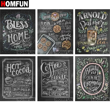 

HOMFUN Full Square/Round 5D DIY Diamond Embroidery "Blackboard text" Diamond Painting Cross Stitch 5D Decor gift A06822
