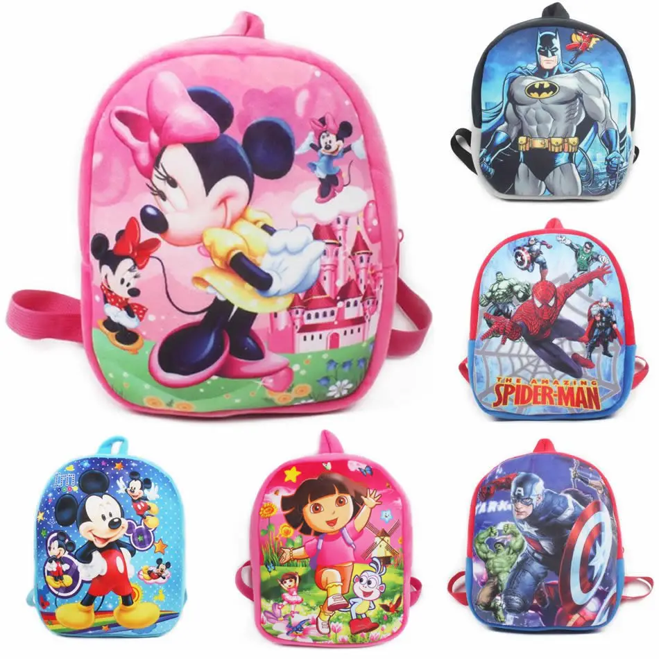  Cartoon Plush School Backpack For Kids Mickey Minnie Students In School Bags Children Backpacks Moc - 32848326322