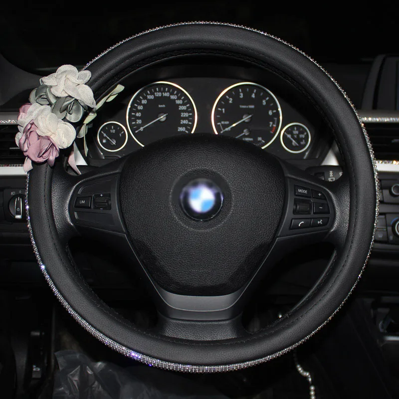 Bling-Diamond-Crystal-Car-Steering-Wheel-Cover-Flower-Leather-Rhinestone-Steering-Wheel-Case-for-Women-Universal-Car-2