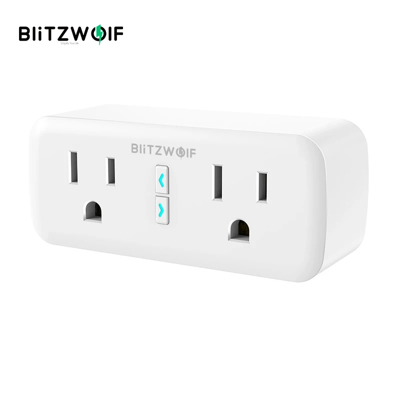 BlitzWolf BW SHP3 двойной выход wifi умная розетка США вилка 110 240 В 10A работа с Amazon Alexa Google