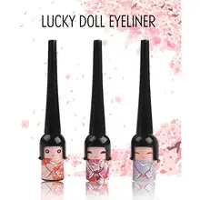 Симпатичная кукла подводка для глаз черная Водонепроницаемая Стойкая подводка для глаз быстросохнущая антипотная не Цветущая жидкость для глаз Макияж инструмент