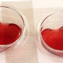 6 шт. двойными стенками Handmake чашки чая, формы чашки чая, формы сердца подарочные чашки