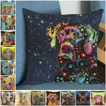 

New stylish pop art dog Cushion Cover Decorative Pillowcase Chair Seat Square Car Pillow Cover Home Living Textile BZ-141