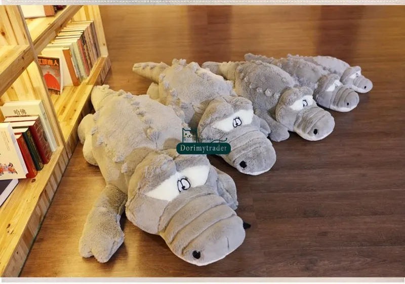Dorimytrader 200cm Huge Cute Simulated Animal  Crocodile Stuffed Pillow Cushion Big Cartoon Alligator Plush Toy Kids Doll Present DY60155(11)