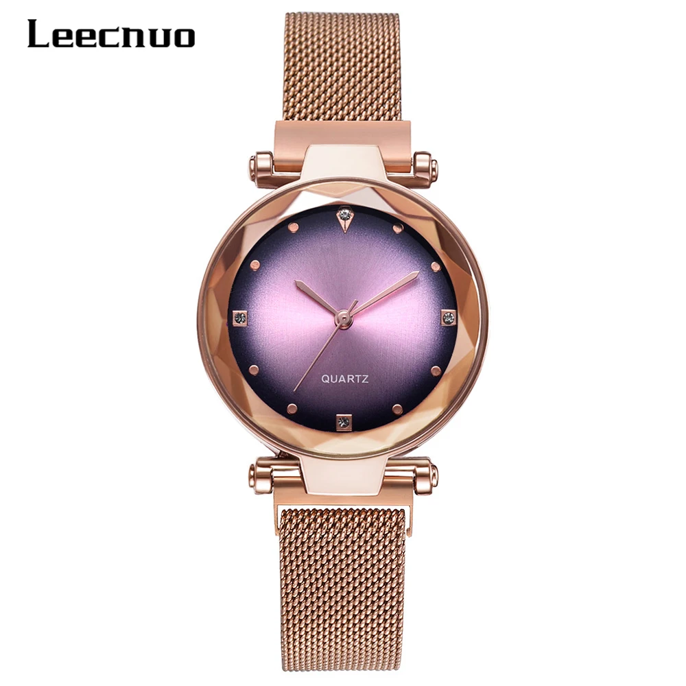 

Leecnuo Korean Women's Watch Fashion Minimalist Quartz Watch Colorful Magnet Buckle Wristwatch Ladies Luxury Watches