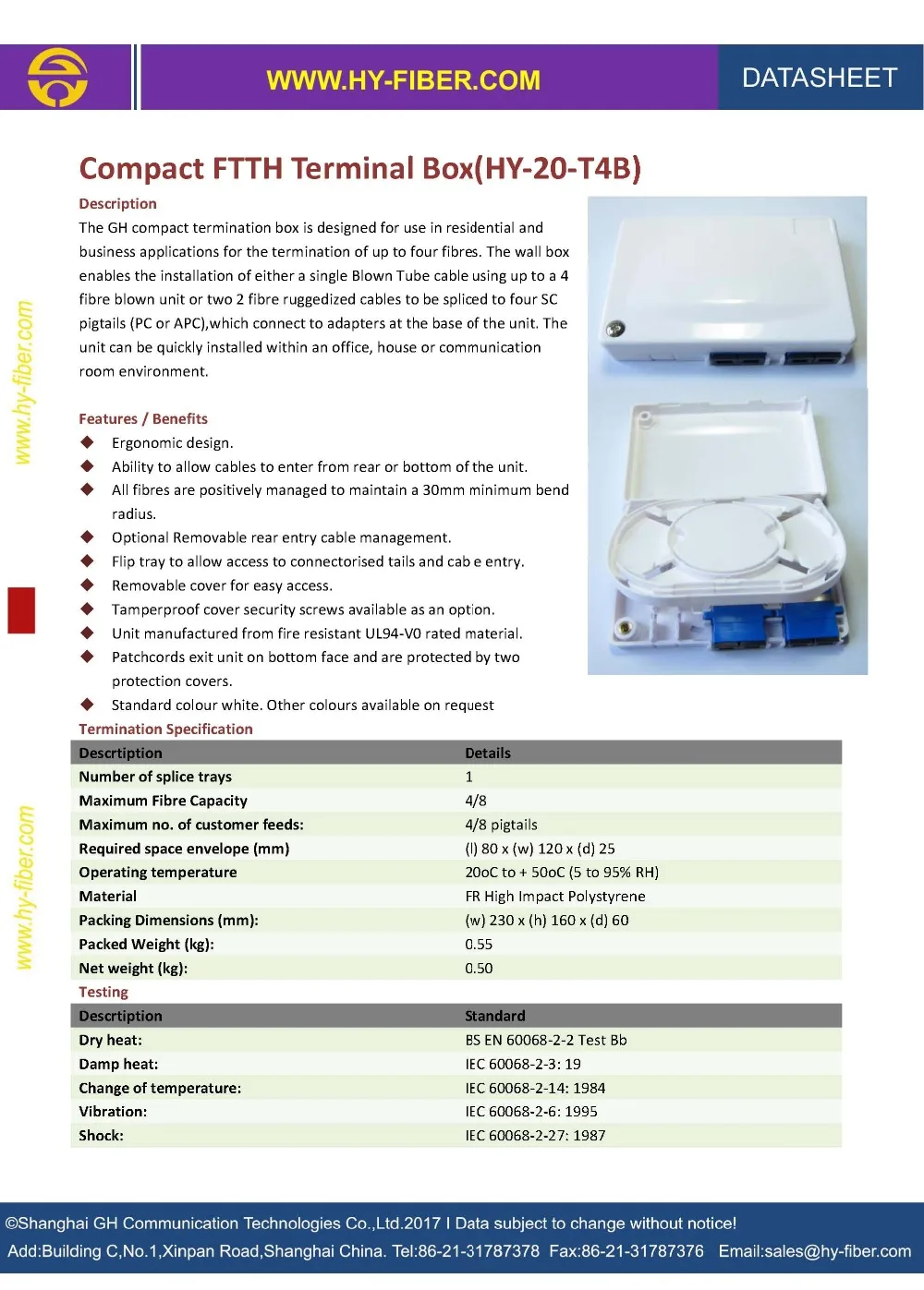 Compact FTTH Terminal Box(HY-20-T4B)