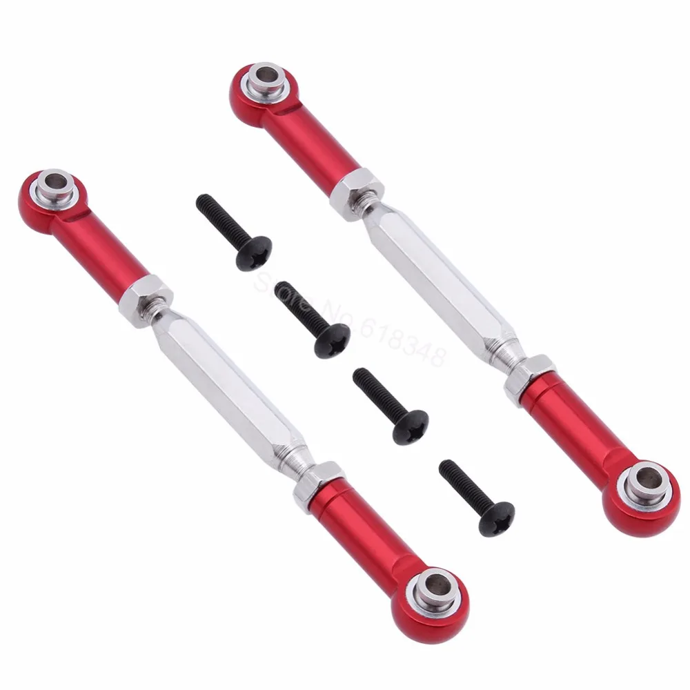 2pcs Metal Rear Upper Steering Rod for 1//10 Scale Remote Control Car Parts Blue RC Car Rear Steering Rods