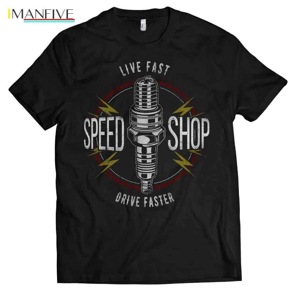 

T-Shirt Mens Sports Car Live Fast Screwdriver Tuning V8 2019 Brand Clothes Slim Fit Printing Fashion T Shirt Men Clothing Casual