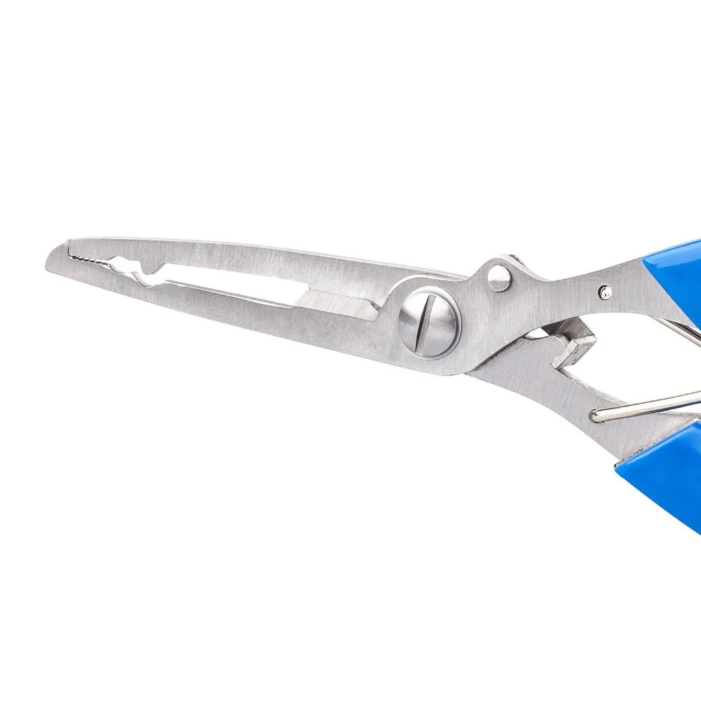 Multi Function Stainless Steel Fishing Pliers Curved Nose Scissors Braid Cutters Hook Removers (2)
