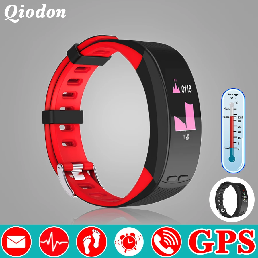 

GPS Thermometer Altitude Air Pressure Monitor Color Screen Smart Fitness Bracelet Heart Rate Smart Band Wristband Smartband