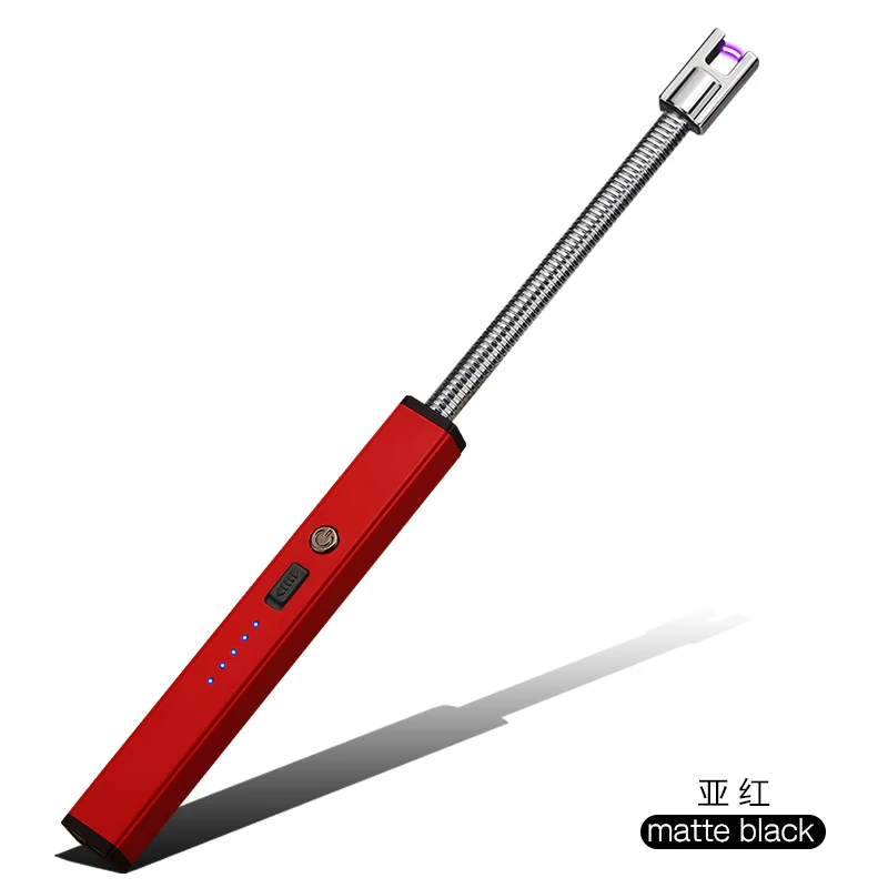 Светодиодный дисплей батареи USB Электронная зажигалка для сигарет барбекю кухонная зажигалка для свечей более длинная вращающаяся плазменная дуговая зажигалка