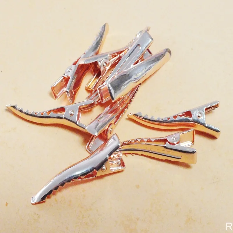 KH 2011 1000PCS Rose color 35mm Metal Alligator Hair Clips With Teethin Hair Jewelry from