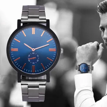 

DISU Men Wristwatch Stainless Steel Alloy Belt Casual Quartz Watch big dial watches for men mens wrist watches