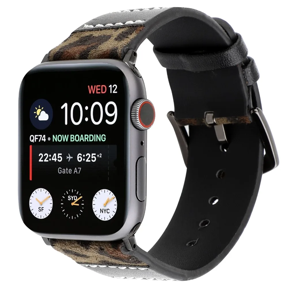 Леопардовый напечатанный ремешок для apple watch band series 4 3 2 1 Замена поводок собаки для apple iwatch 38 мм 40 мм 42 мм 44 мм