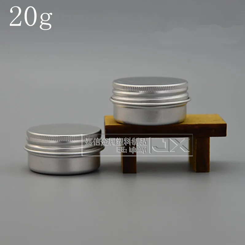 

20g/ml Silver Aluminum Metal Empty Jar bottle Wholesale Retail Originales Refillable Cosmetic Cream Lipstick Wax Containers